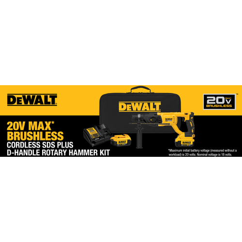 20 V MAX XR Brushless 1″ D-Handle Rotary Hammer