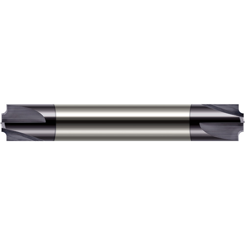 Corner Rounding End Mills - 0.0310″ (1/32″) Radius × 0.0580″ Pilot Diameter Carbide 5° Flare Corner Rounding End Mill DE, 4 Flutes, AlTiN Coated